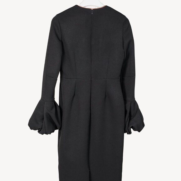 Roksanda Lena Black Crepe Frilled Sleeve Midi Dress - Picture 3 of 11